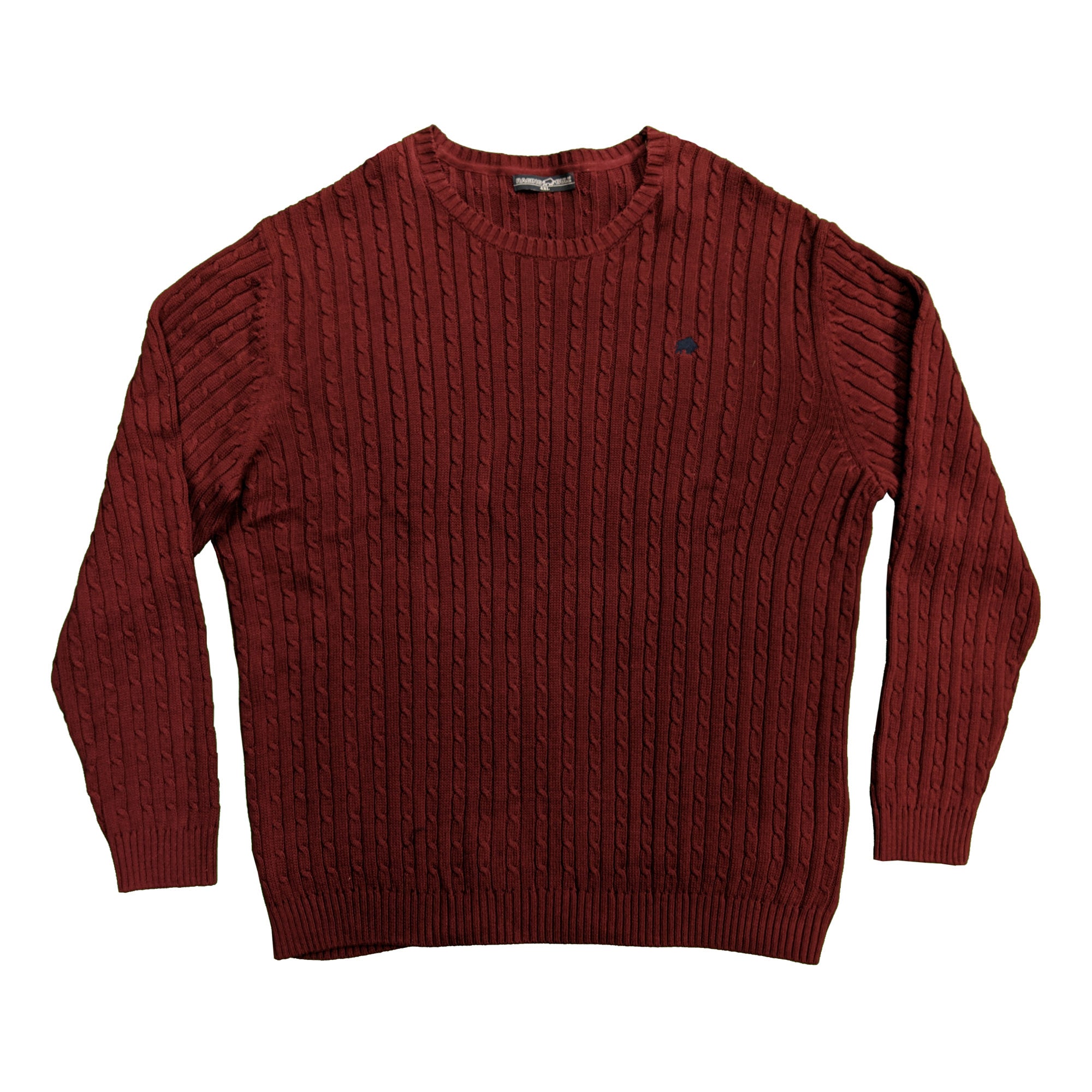 Raging Bull Cable Knit Sweater - A1345 - Claret 1