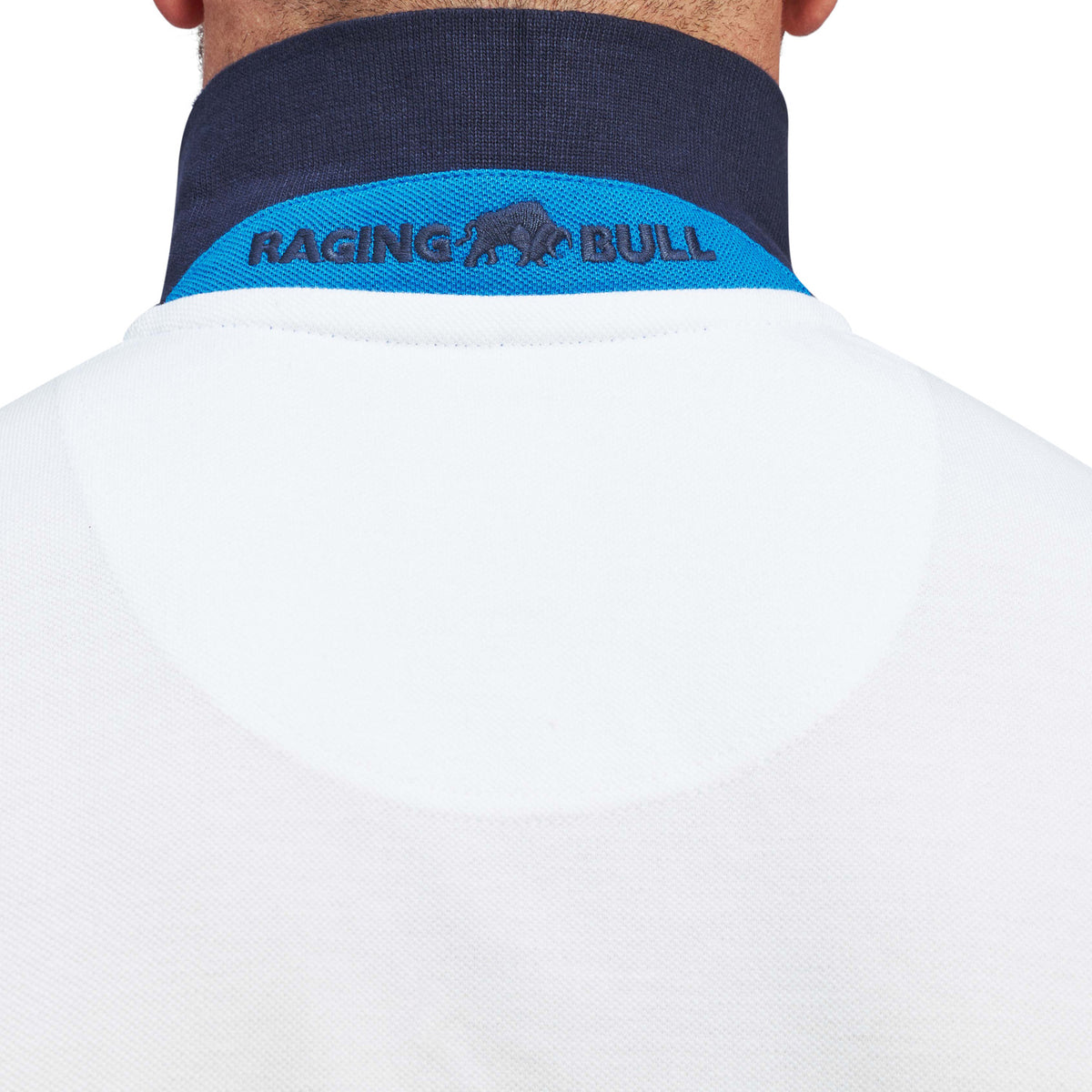 Raging Bull Contrast Panel Polo - S22PL02 - White 5