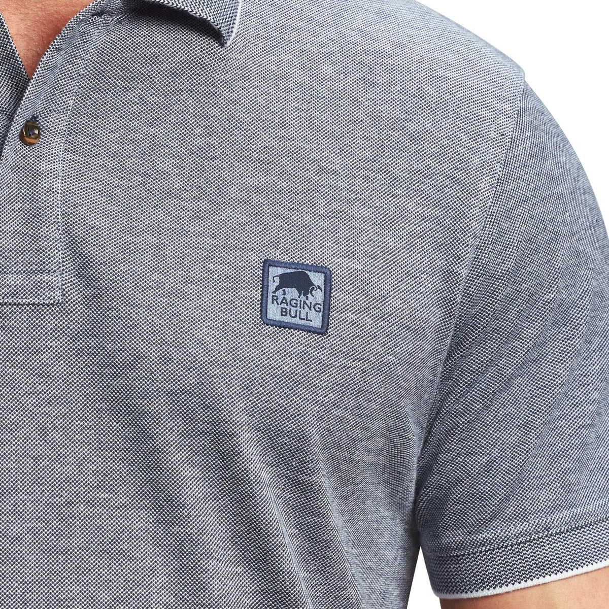 Raging Bull Emb Patch Birdseye Polo - S22PL05 - Navy 2