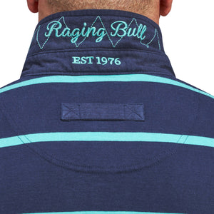 Raging Bull Stripe Rugby Polo - S22RU05 - Turquoise 2