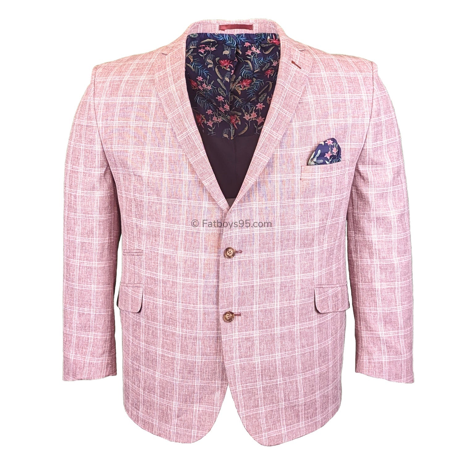 Big Men s Scott Linen Sports Jacket S23108J Pink 50 60 Fatboys 95