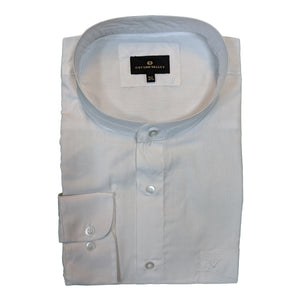 Cotton Valley L/S Grandad Collar Shirt - 15615 - White 1