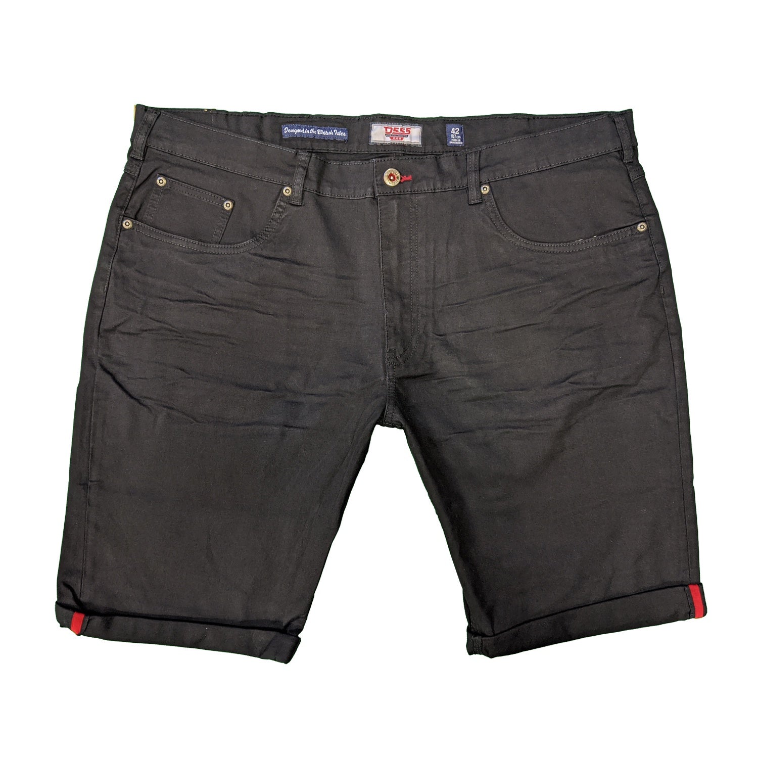 D555 Stretch Denim Shorts - KS20709 - Gilbert - Black 1