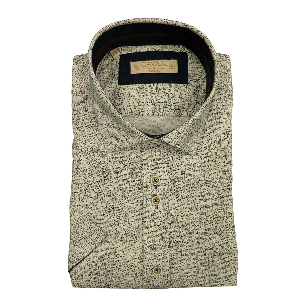 Cavani S/S Shirt - CVXL12 - Cream/Brown 1