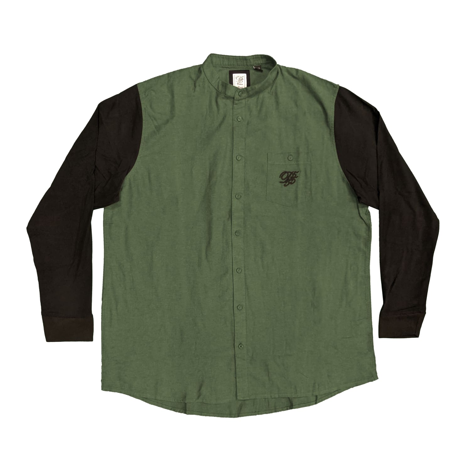 D555 L/S Grandad Shirt - KS11188 - Atkins - Khaki 1
