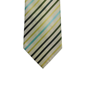 Double Two Tie - P422D - White / Green / Teal 2