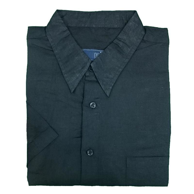 Ed Baxter Linen S/S Shirt - EB155 - Black 1