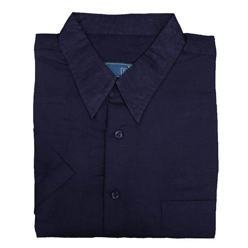 Ed Baxter Linen S/S Shirt - EB155 - Navy 1