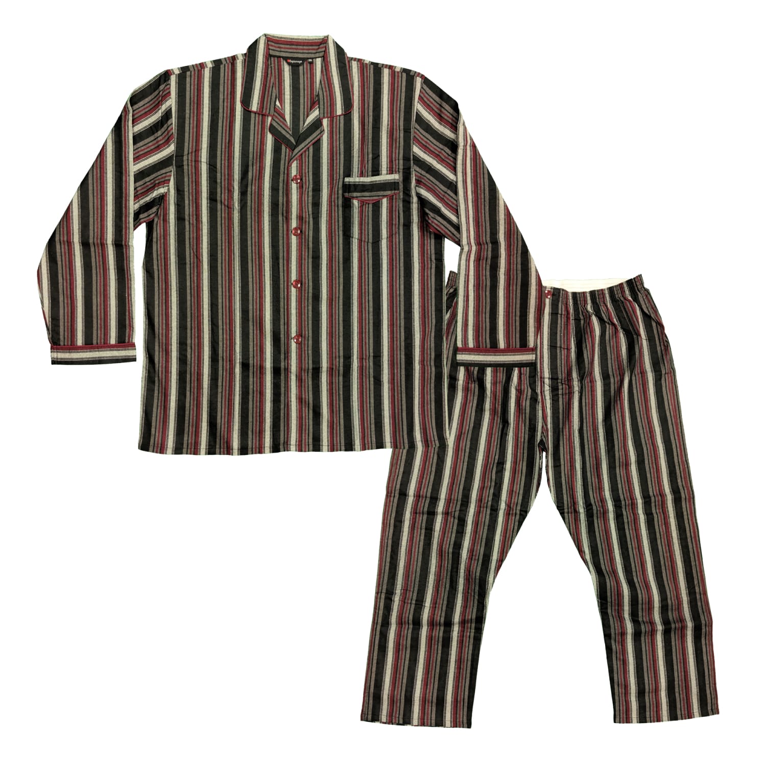 Espionage Brushed Cotton PJs (Shirt & Trousers) - PJ056 - Red / Black 1