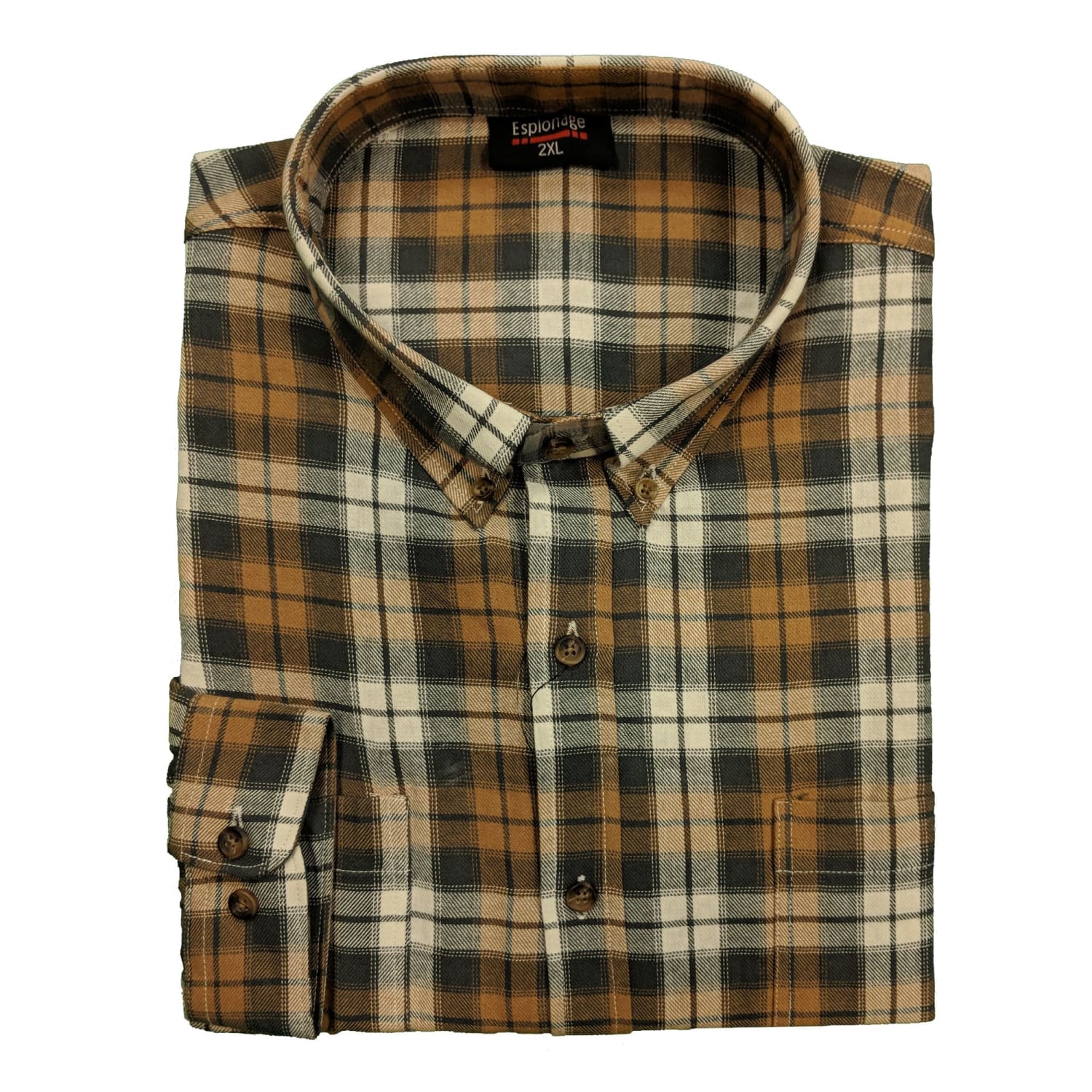 Espionage L/S Check Shirt - SH268 - Grey / Taupe 1