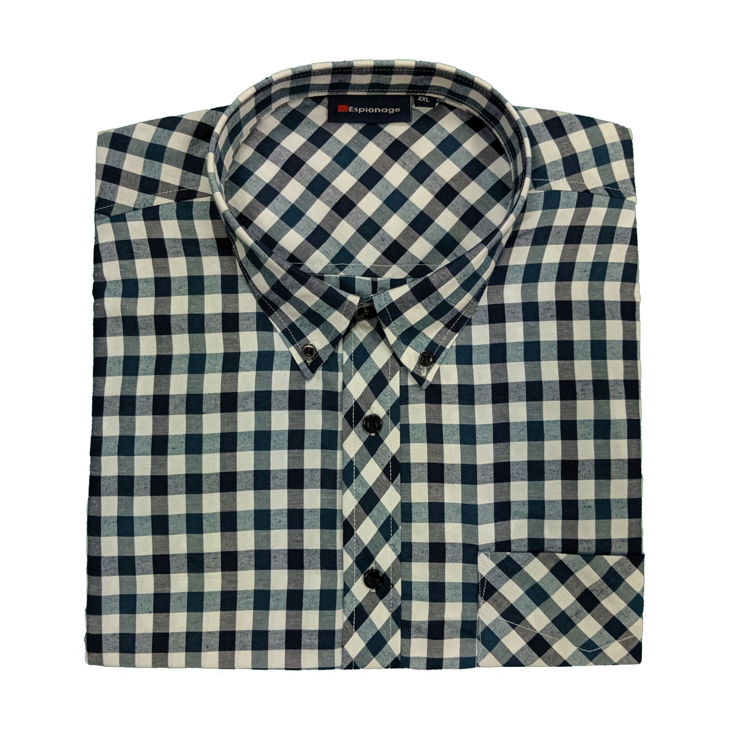 Espionage L/S Shirt - SH102 - Navy / Green Check 1