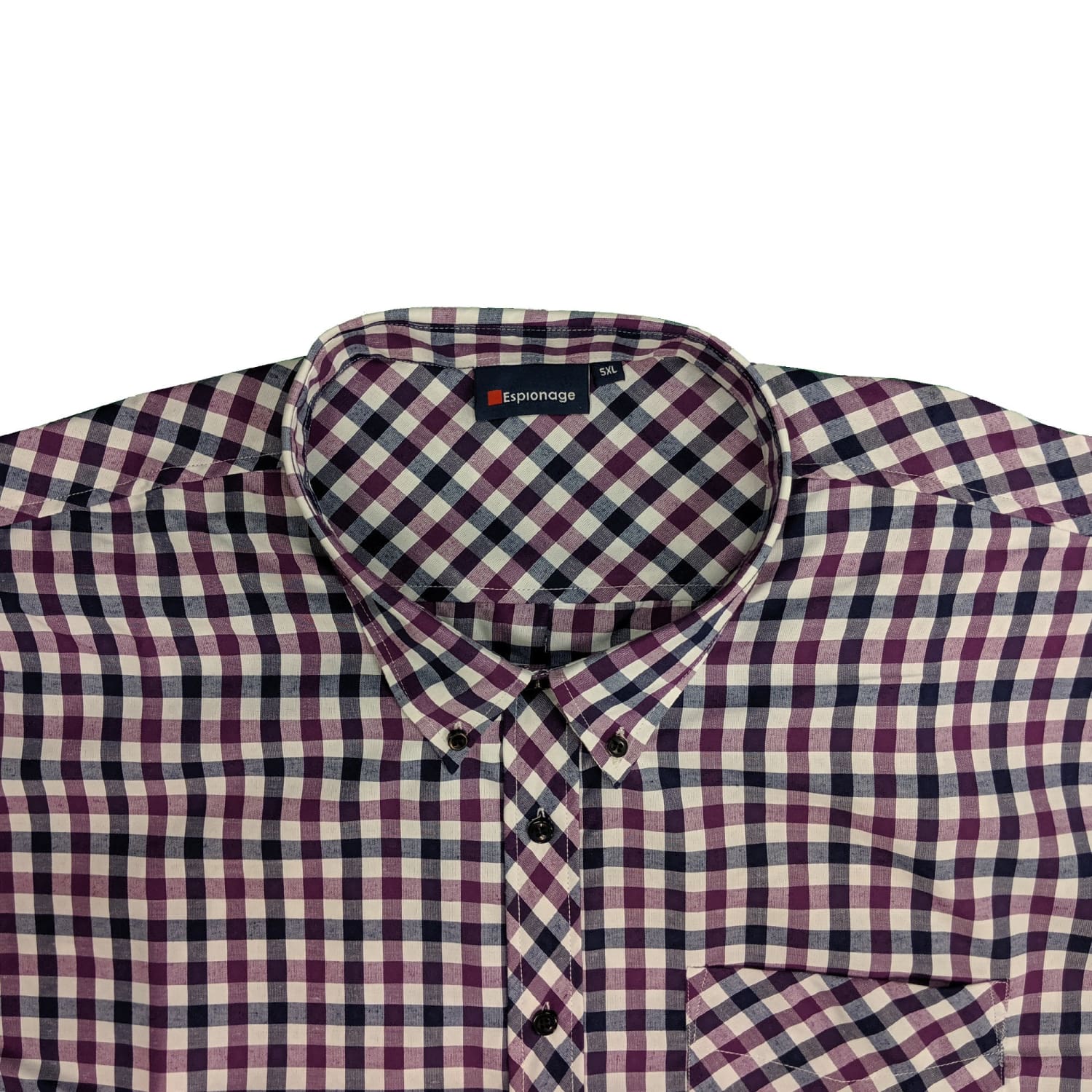 Espionage L/S Shirt - SH102 - Navy / Purple Check 3