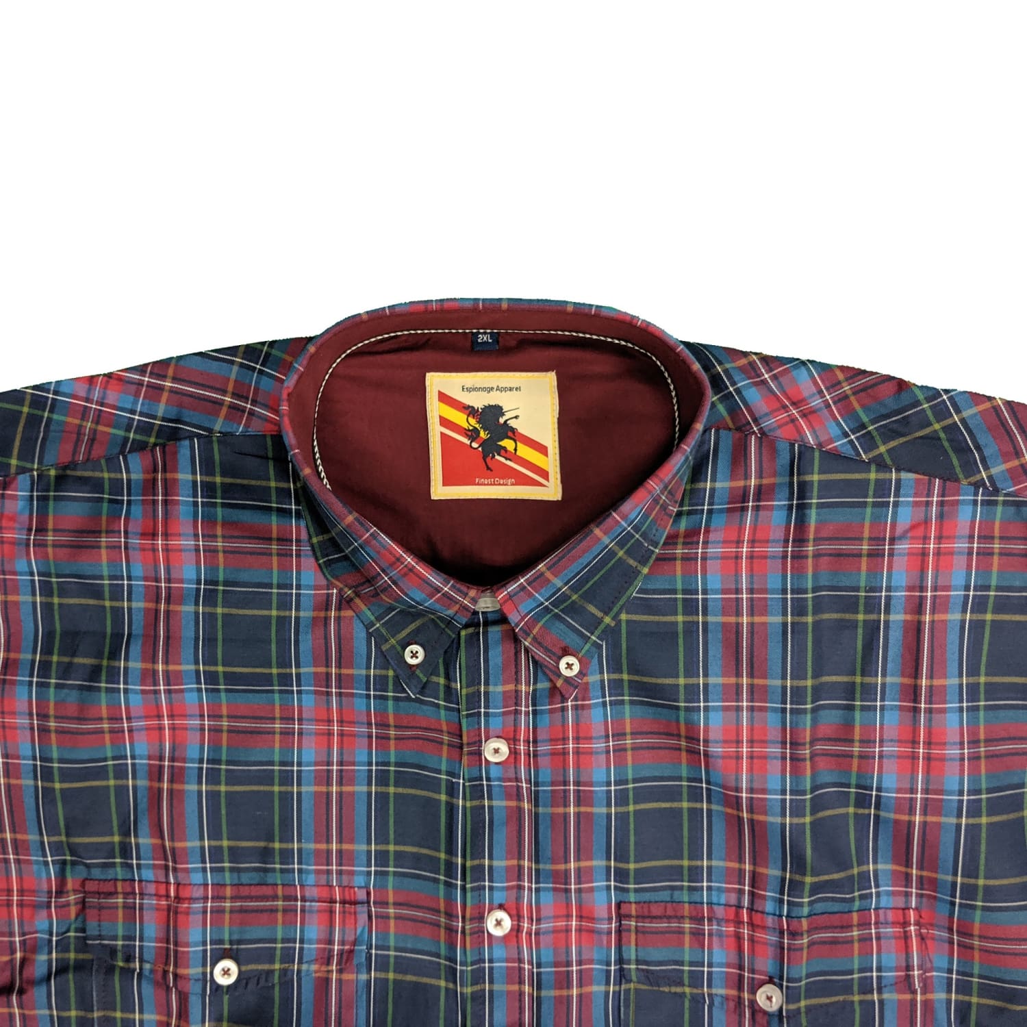 Espionage L/S Shirt - SH184 - Navy / Burgundy 3