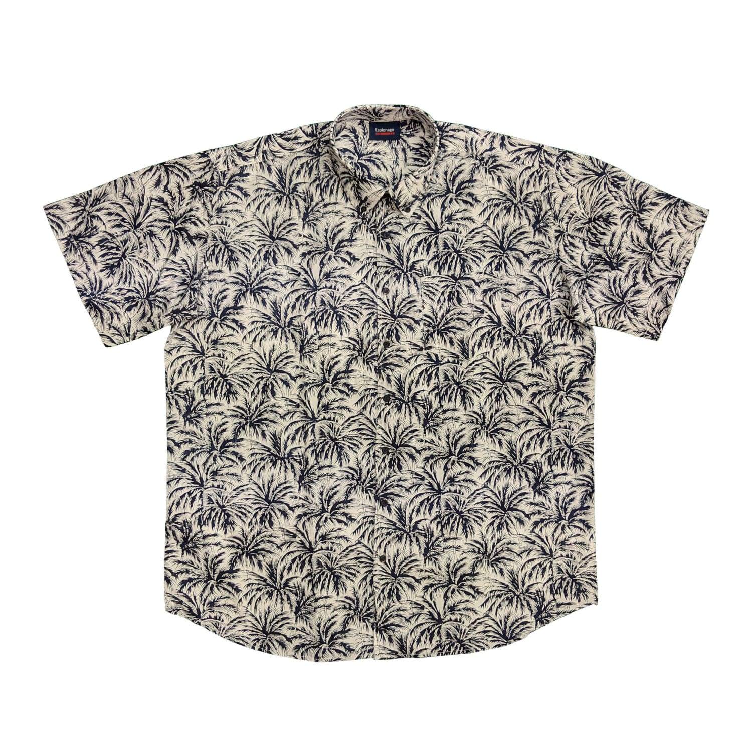 Espionage Palm Print S/S Shirt - SH282 - White / Navy 2