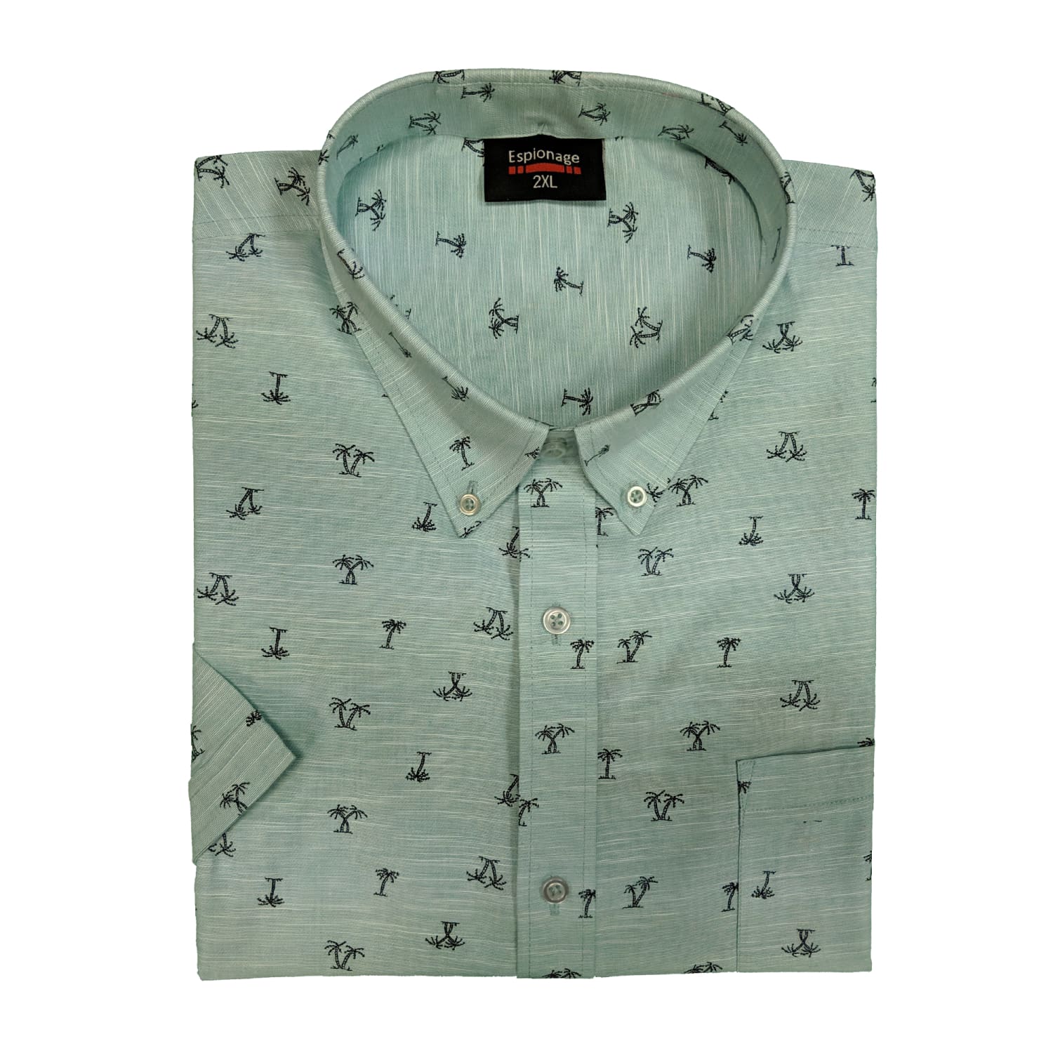 Espionage Palm Print S/S Shirt - SH286 - Mint 1