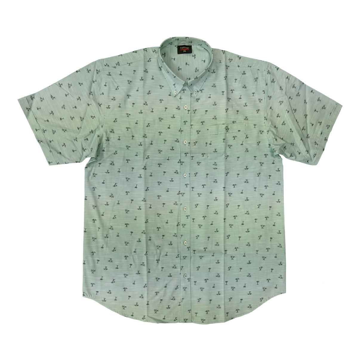 Espionage Palm Print S/S Shirt - SH286 - Mint 2