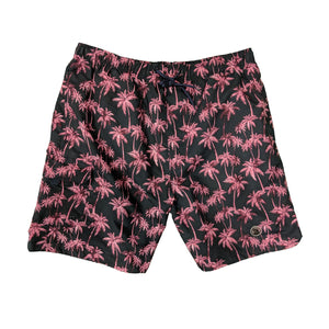 Espionage Palm Print Swim Shorts - SW067 - Navy / Purple 1