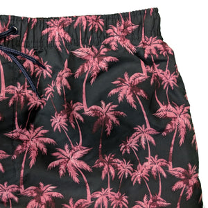 Espionage Palm Print Swim Shorts - SW067 - Navy / Purple 2