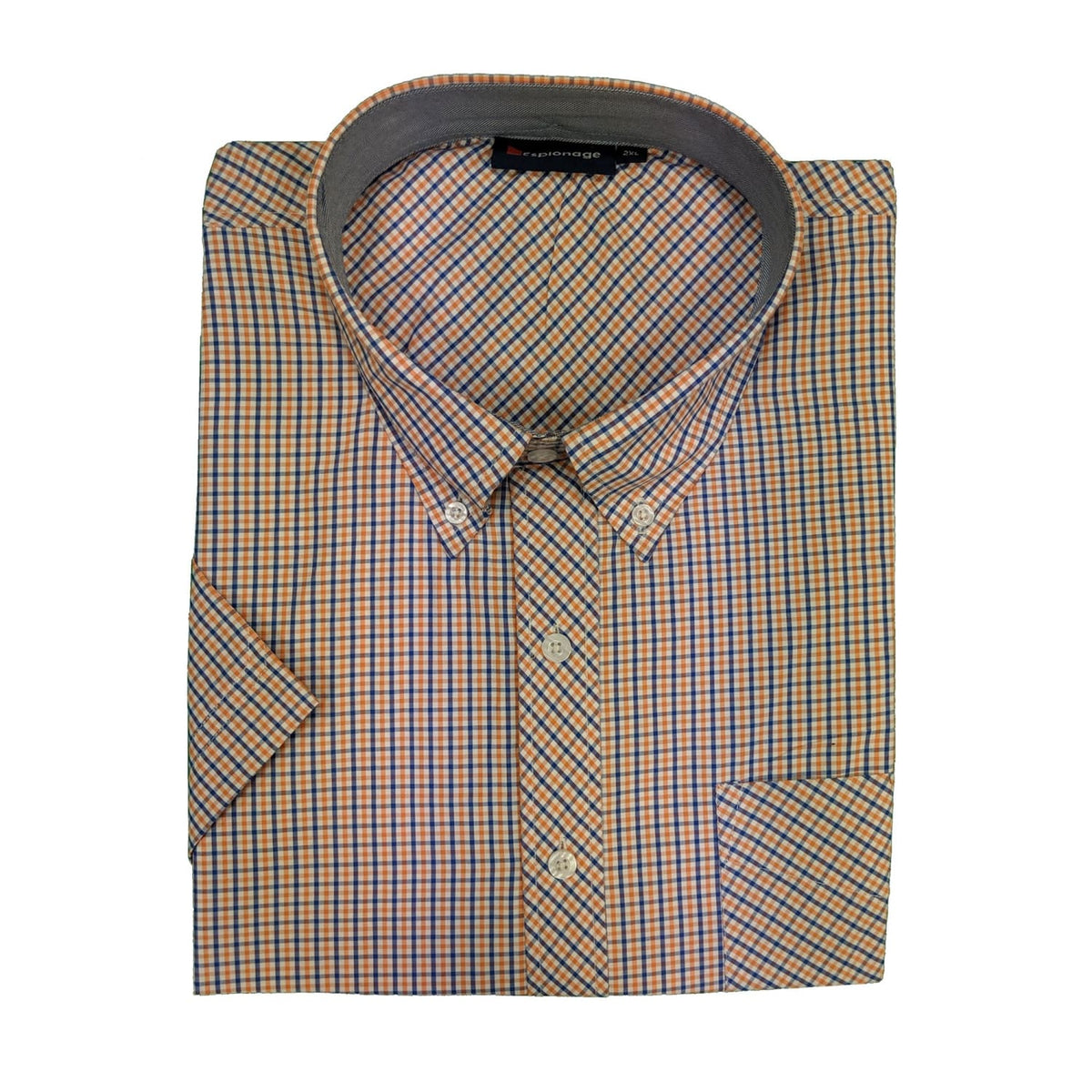 Espionage S/S Shirt - SH224 - Gold / Royal Check 1