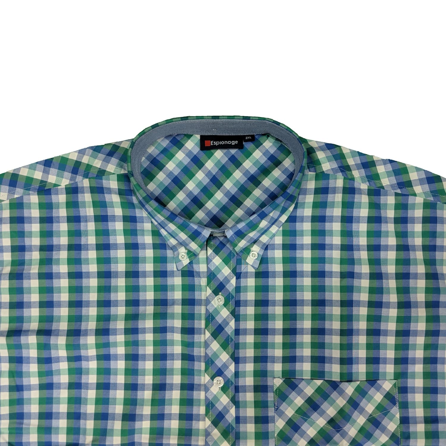 Espionage S/S Shirt - SH224 - Green / Navy Check 3