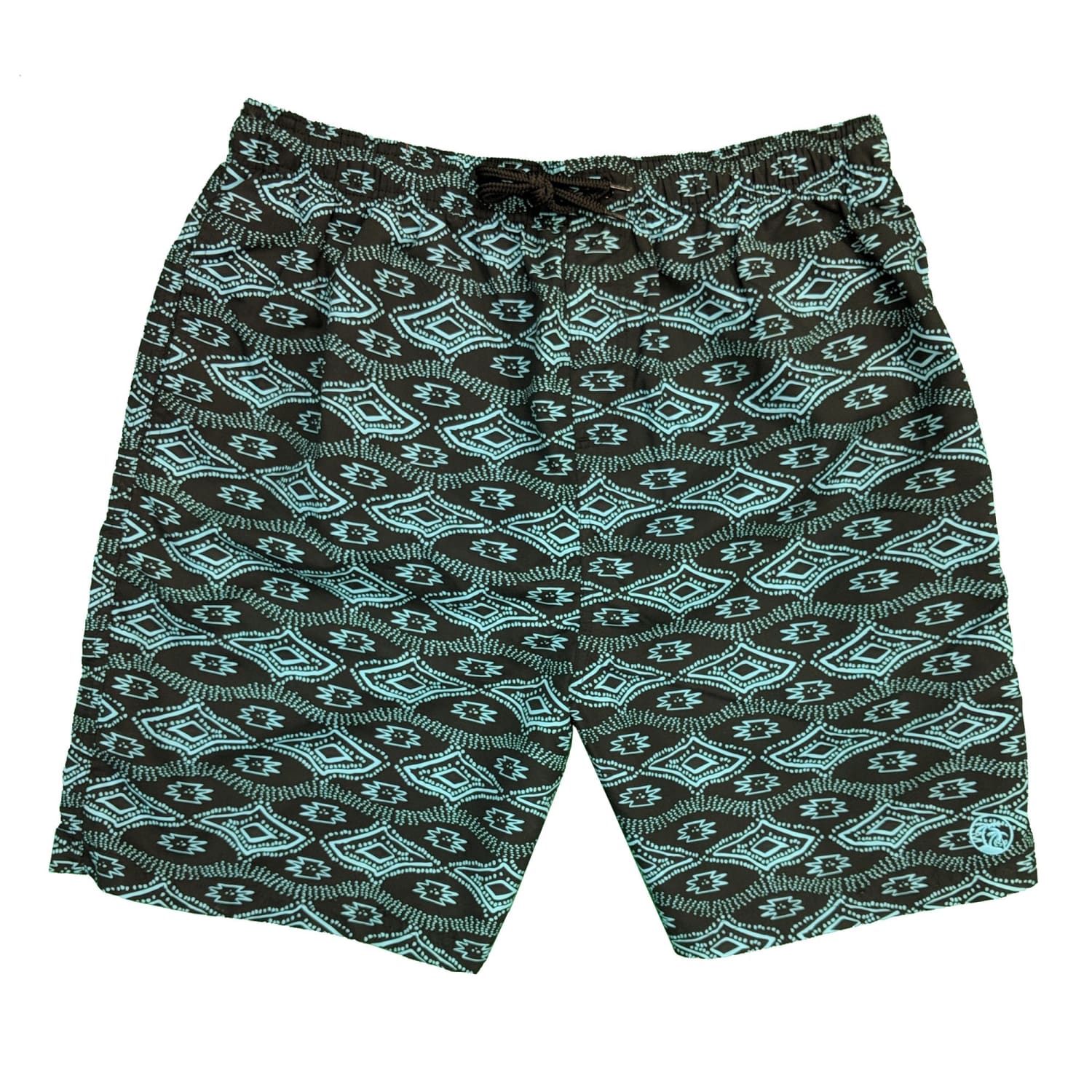 Espionage Swim Shorts - SW038 - Black / Turquoise 1