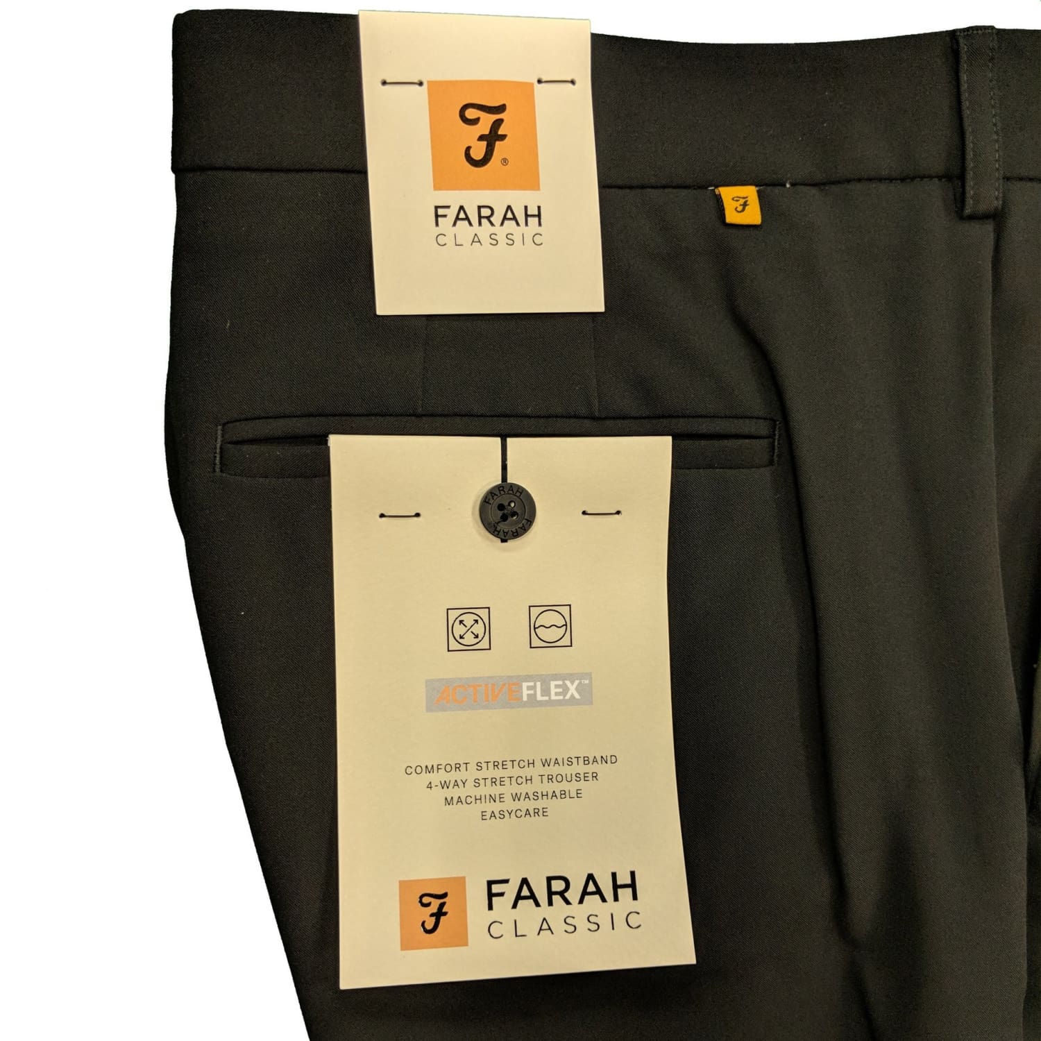 Farah Classic Roachman Pantaloni, Nero, 32W x 29L Uomo 