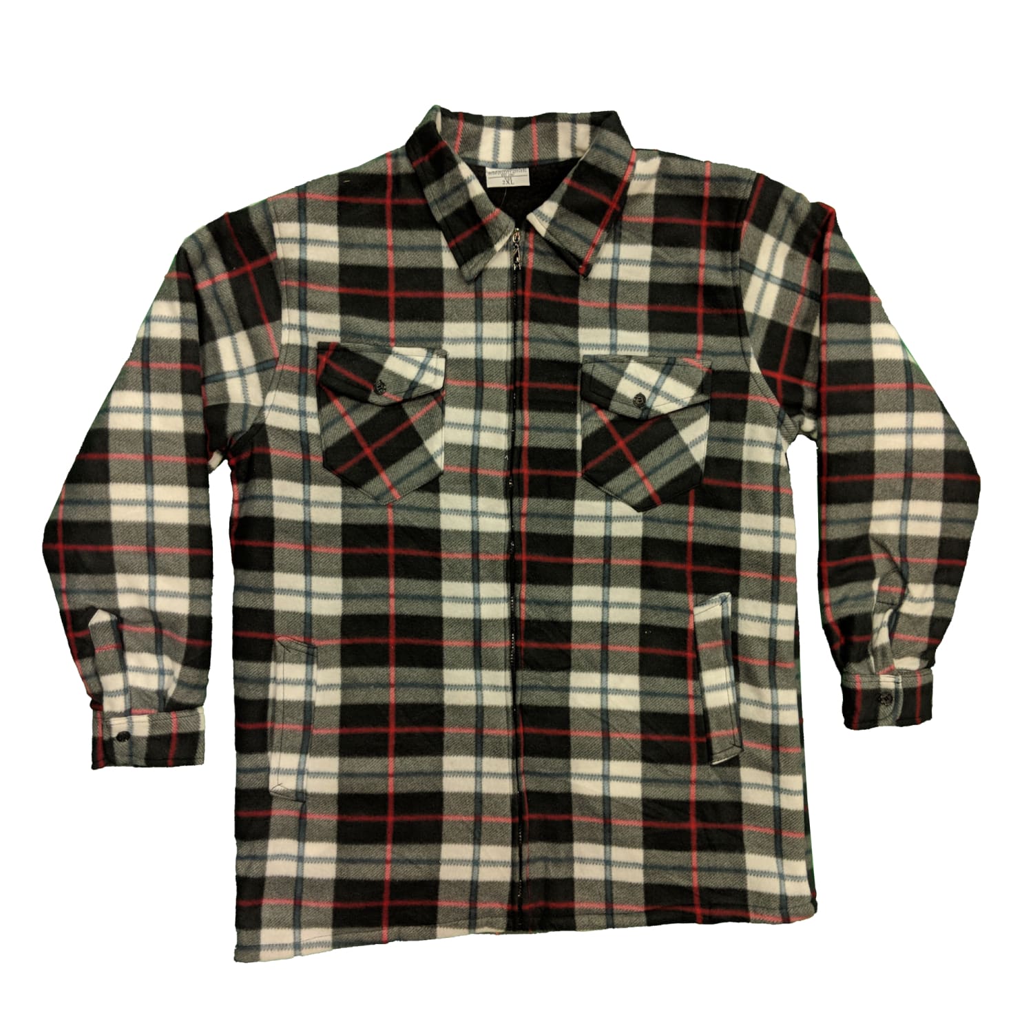 Fitzgerald Lumberjack Fleece - F01 - Grey / Black / Red 1