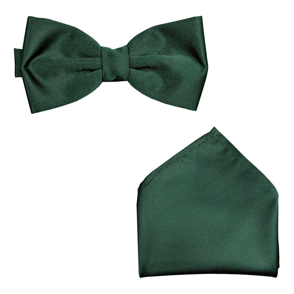 Folkespeare Bow Tie &amp; Pocket Square Set - BK0030 - Bottle Green 1