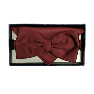 Folkespeare Bow Tie & Pocket Square Set - BK0030 - Burgundy 5