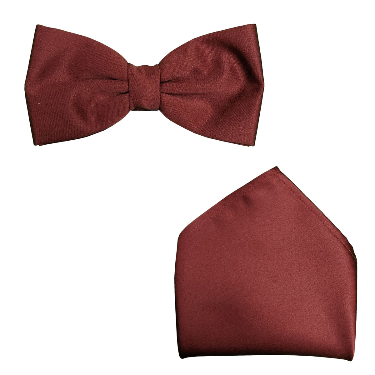 Folkespeare Bow Tie &amp; Pocket Square Set - BK0030 - Burgundy 1