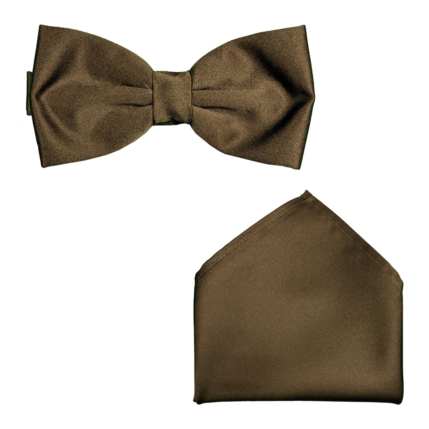 Folkespeare Bow Tie & Pocket Square Set - BK0030 - Chocolate 1