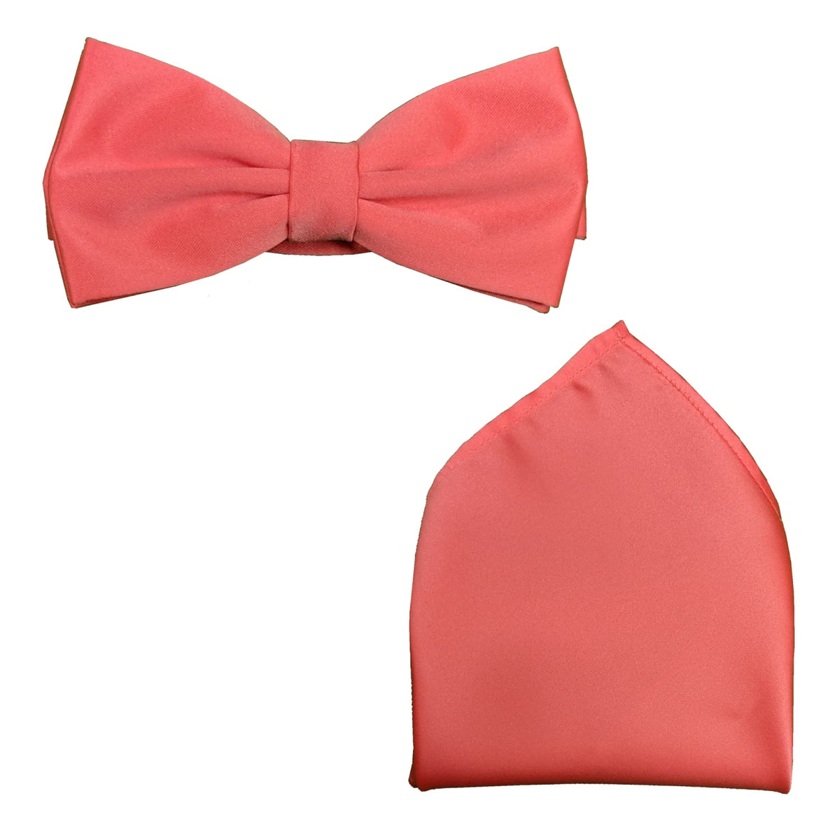 Folkespeare Bow Tie &amp; Pocket Square Set - BK0030 - Coral 1