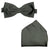 Folkespeare Bow Tie & Pocket Square Set - BK0030 - Dark Grey 1