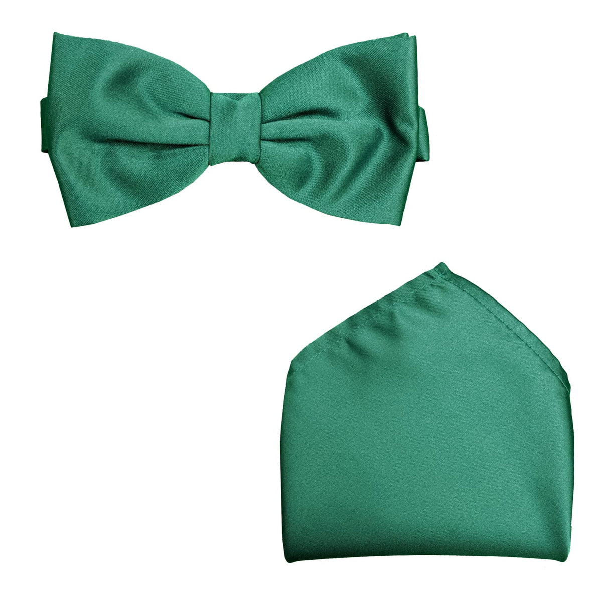 Folkespeare Bow Tie &amp; Pocket Square Set - BK0030 - Forest Green 1