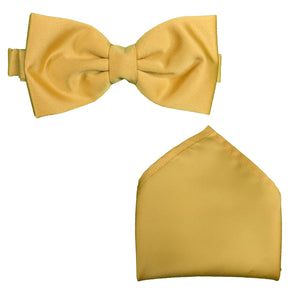 Folkespeare Bow Tie & Pocket Square Set - BK0030 - Gold 1