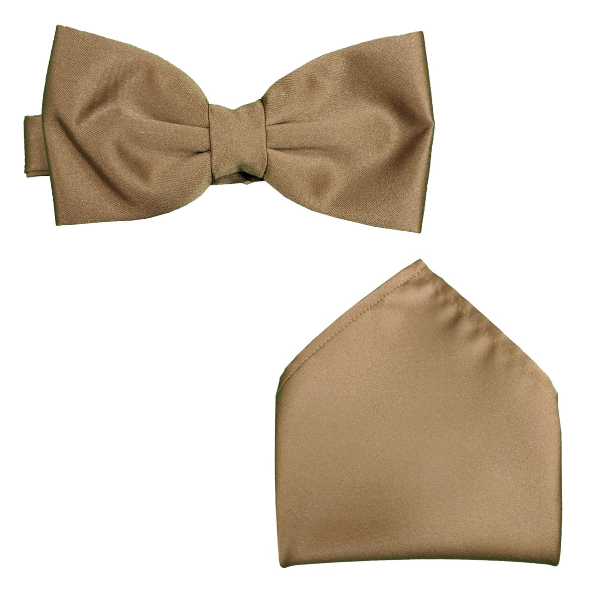 Folkespeare Bow Tie &amp; Pocket Square Set - BK0030 - Mid Brown 1