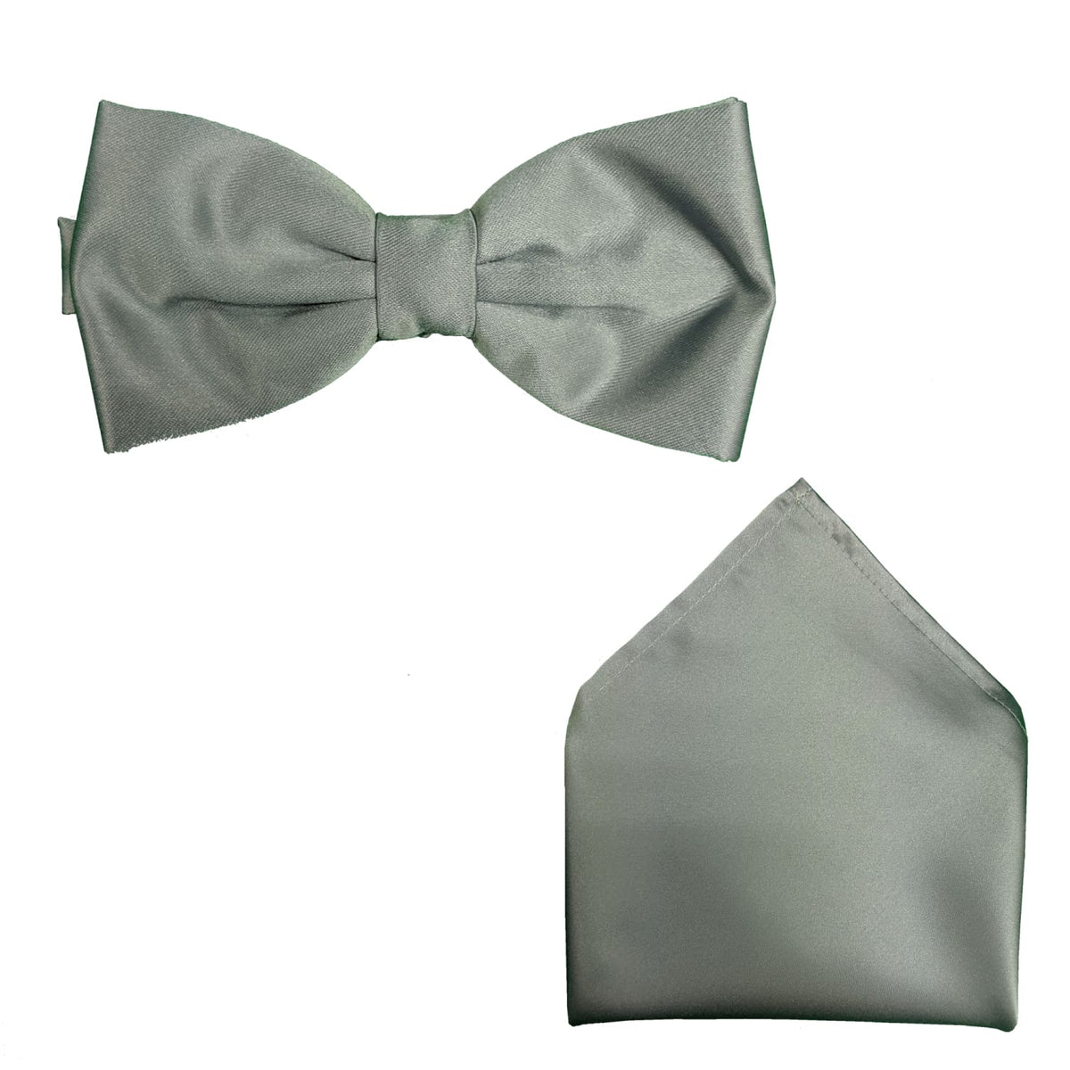 Folkespeare Bow Tie &amp; Pocket Square Set - BK0030 - Silver Grey 1