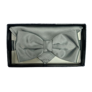 Folkespeare Bow Tie & Pocket Square Set - BK0030 - Silver Grey 5