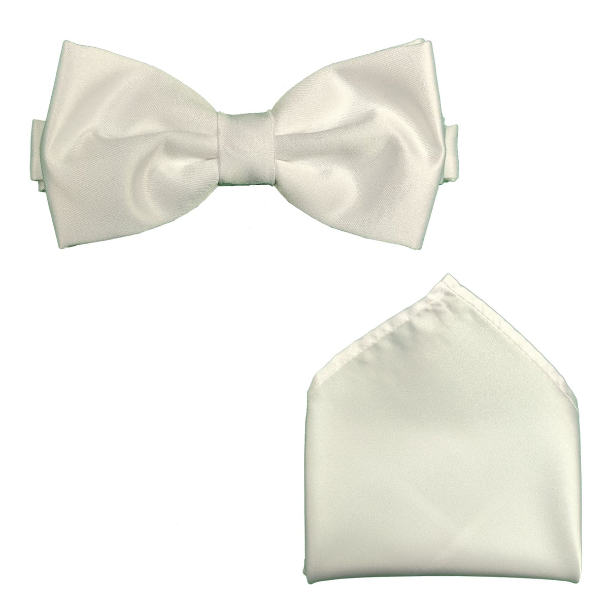 Folkespeare Bow Tie &amp; Pocket Square Set - BK0030 - White 1