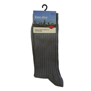 HJ Executive Socks - HJ111 - Cotton - Mid Grey 2