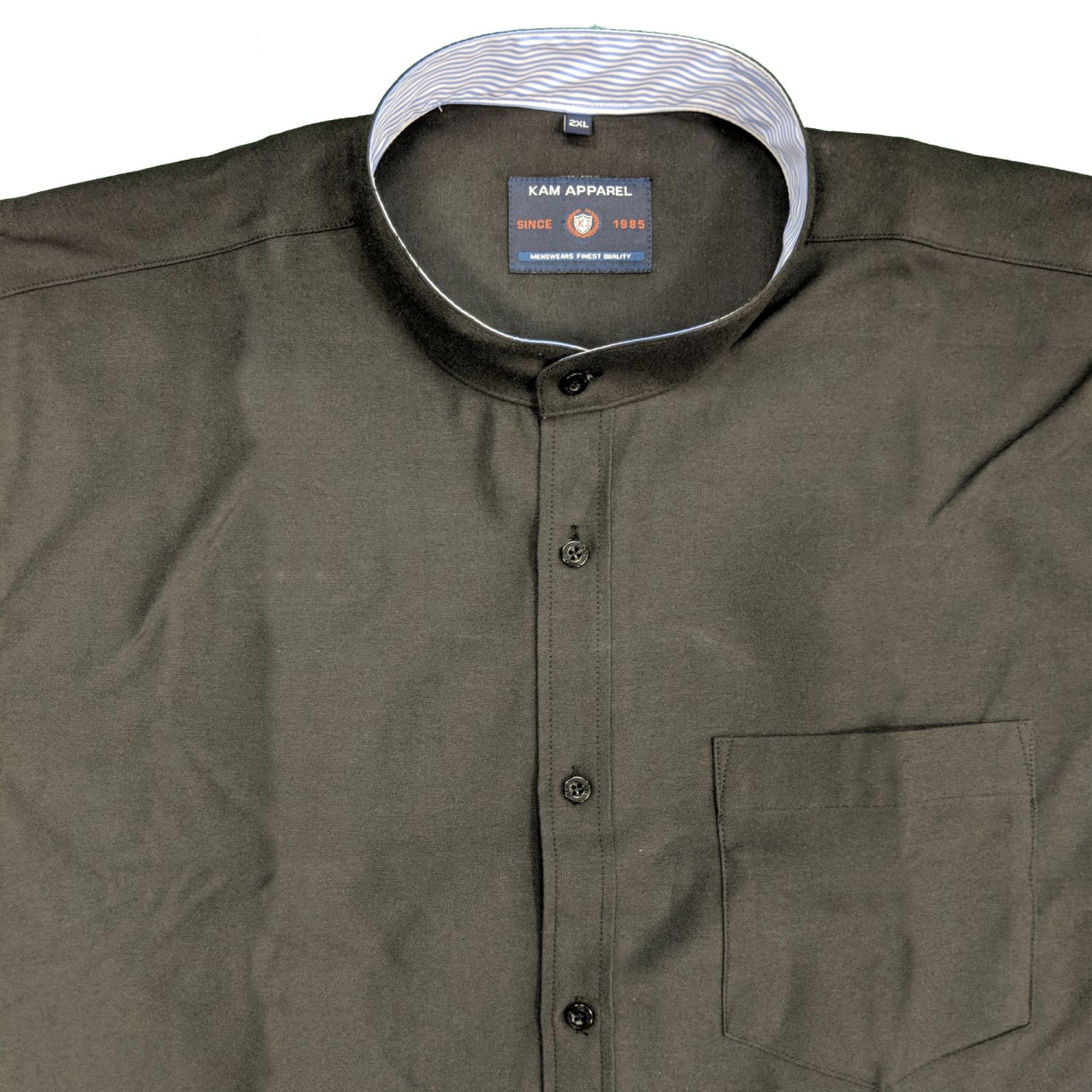 Kam S/S Grandad Shirt - KBS663B - Black 3