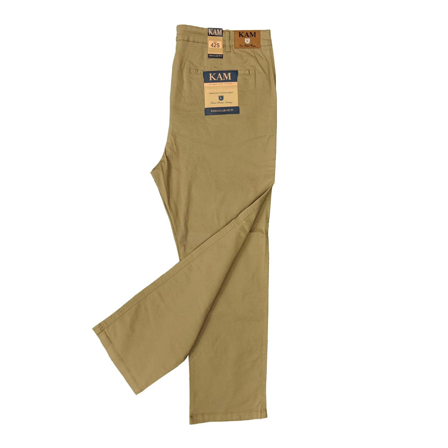 Kam Stretch Modern Chinos - KBS 261 - Stone 6