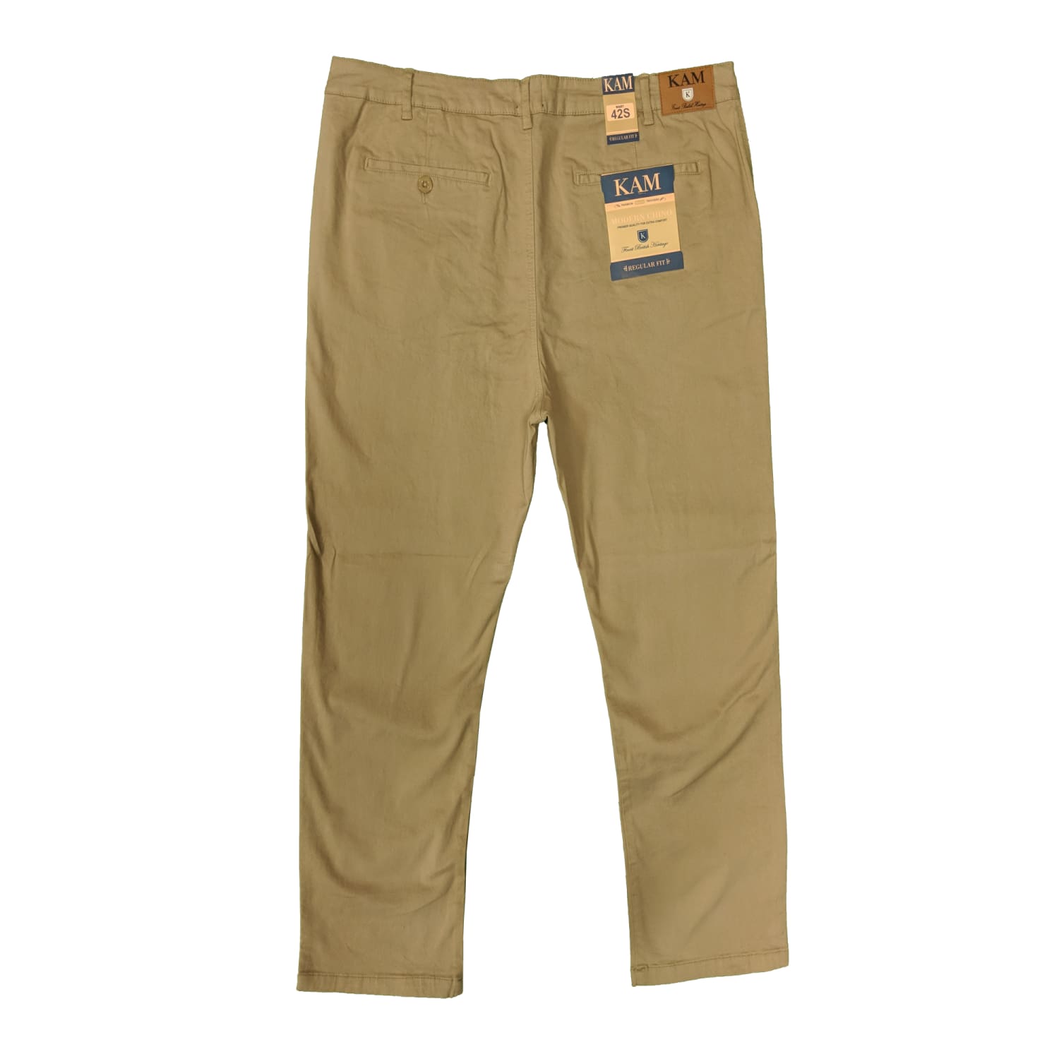 Kam Stretch Modern Chinos - KBS 261 - Stone 2