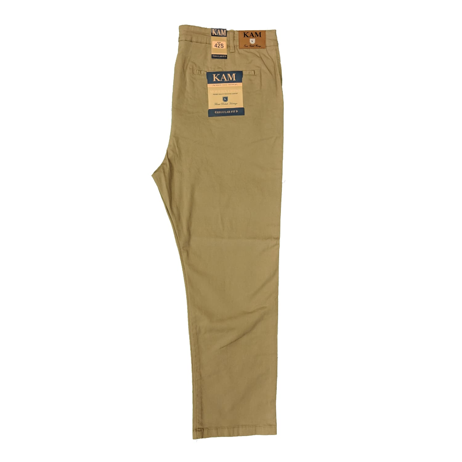 Kam Stretch Modern Chinos - KBS 261 - Stone 5