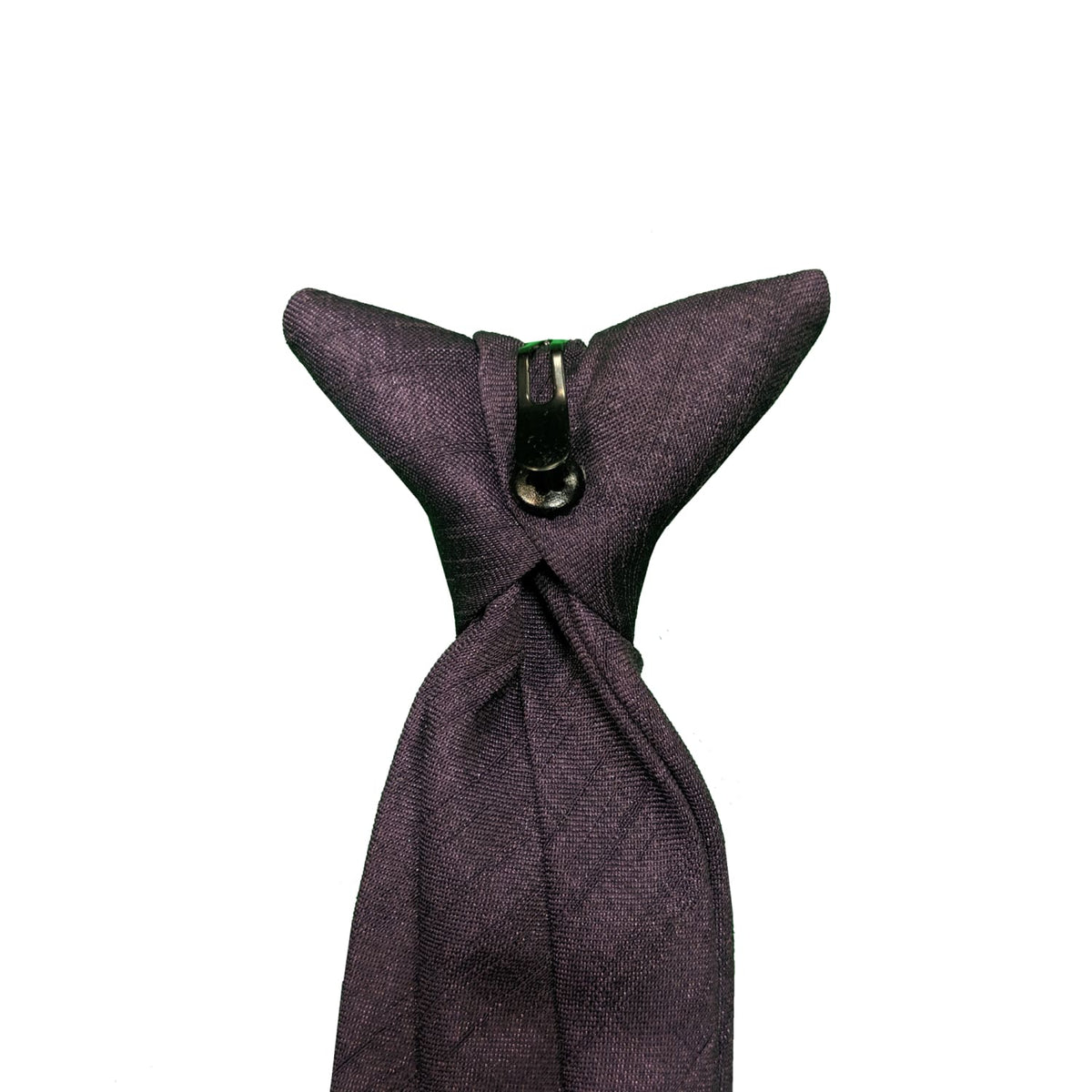 Kensington Clip-On Tie - Douppioni - Purple 4