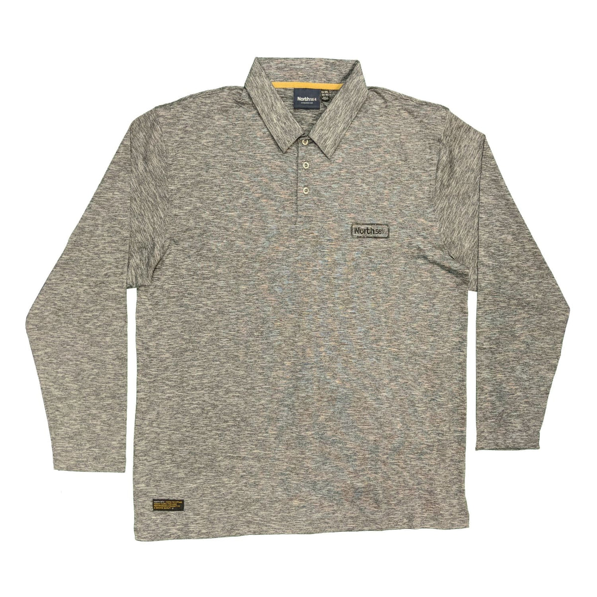 North 56°4 Long Sleeve Polo - 83174 - Grey Melange 1