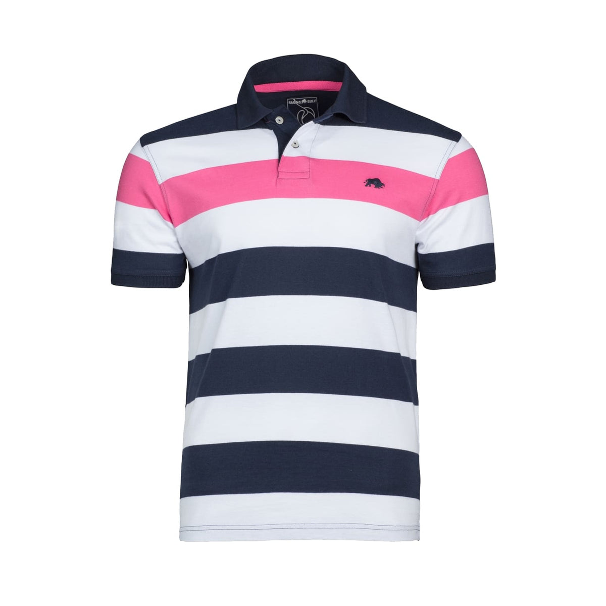 Raging Bull Contrast Stripe Polo - S19PL92 - Vivid Pink 1