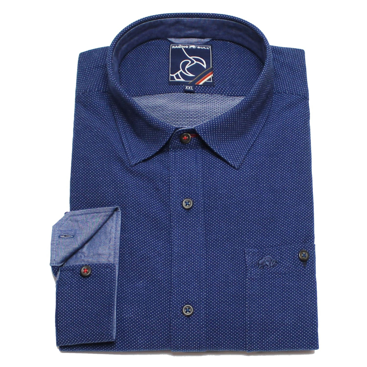 Raging Bull L/S Chambray Dobby Shirt - S18CS136 - Navy 1