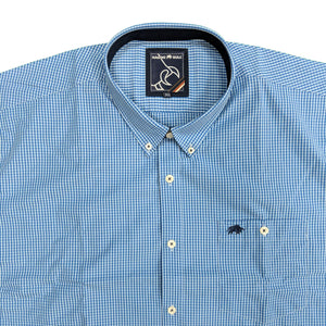 Raging Bull L/S Gingham Shirt - S18CS134 - Mid Blue 3