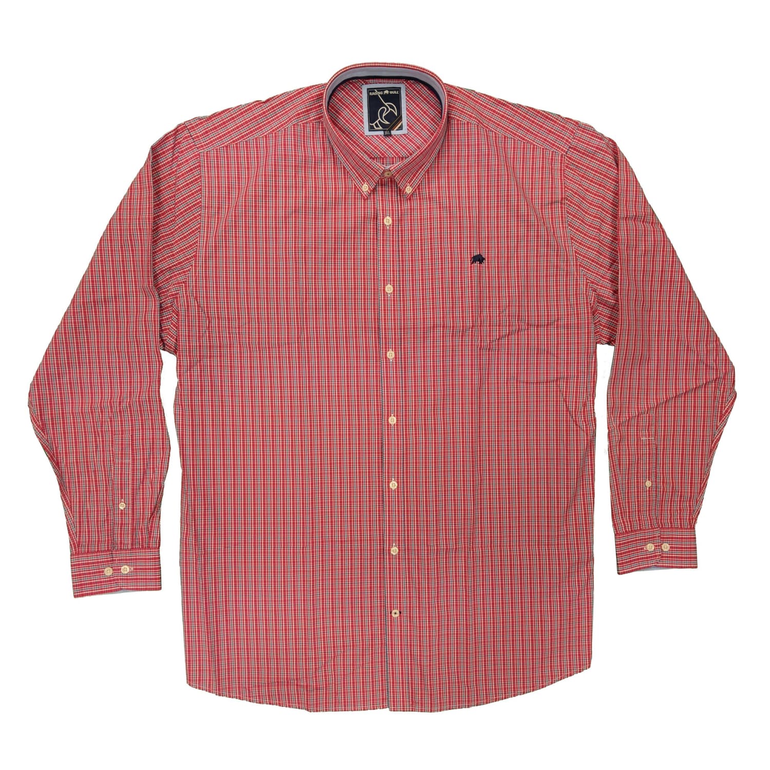 Raging Bull L/S Micro Check Shirt - A18CS247 - Vivid Pink 2